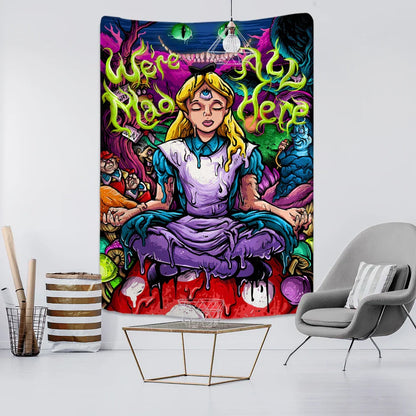 Decobites Anime Girl Tapestry Wall Hanging for Magic Science Fiction Bohemian Decor