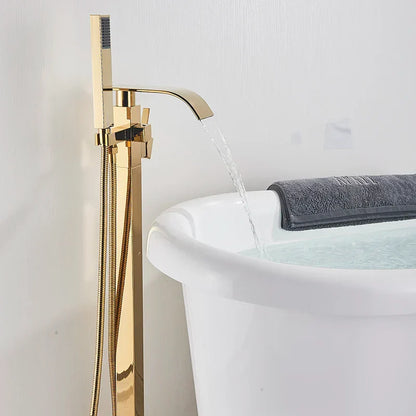 DecorBites™ Gold Freestanding Bathtub Faucet with Handshower