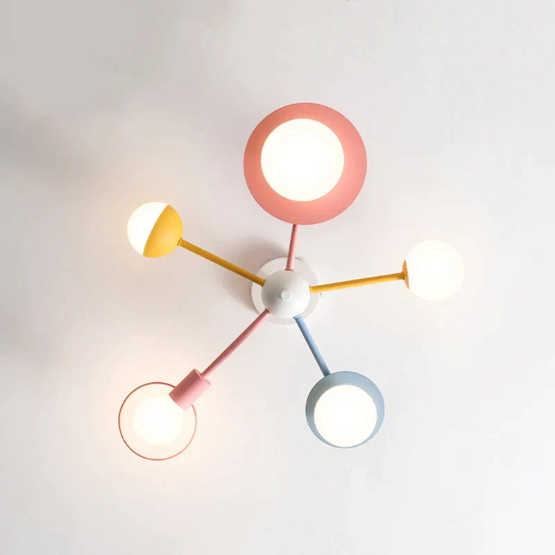 Pink Blue Glass Chandelier