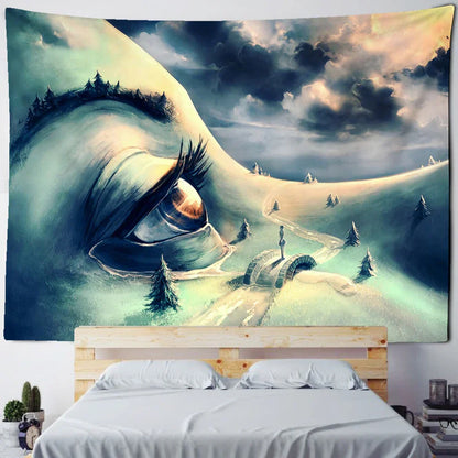 Decobites Mountain River Psychedelic Tapestry Wall Hanging Home Decor