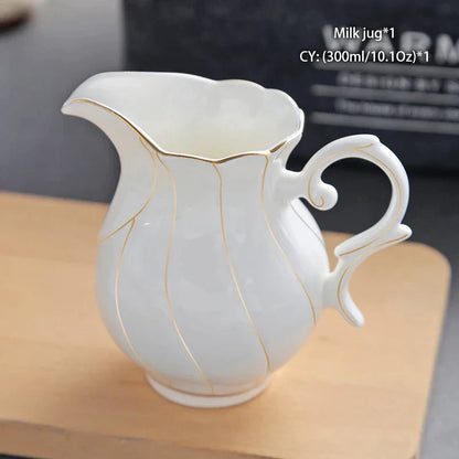 Jarra de leche DecorBites™ de porcelana fina: elegante jarra de cerámica para crema, té, café o espresso.