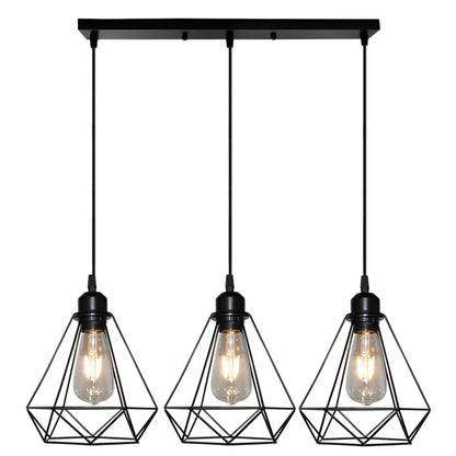 DecorBites™ Diamond Cage Wrought Iron Pendant Light for Dining Room and Kitchen Island