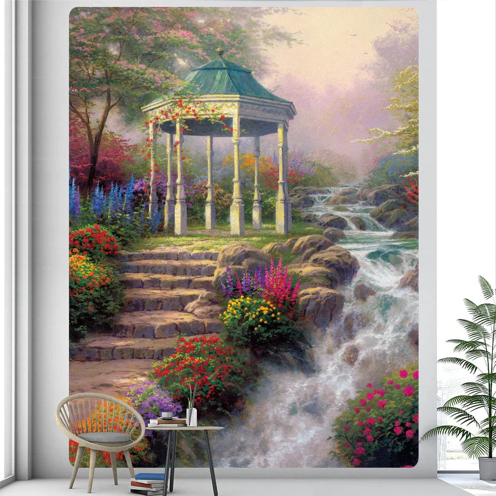 Decobites Forest Fairy Tale Cottage Home Decoration Art Tapestry Hippie Wall Hanging