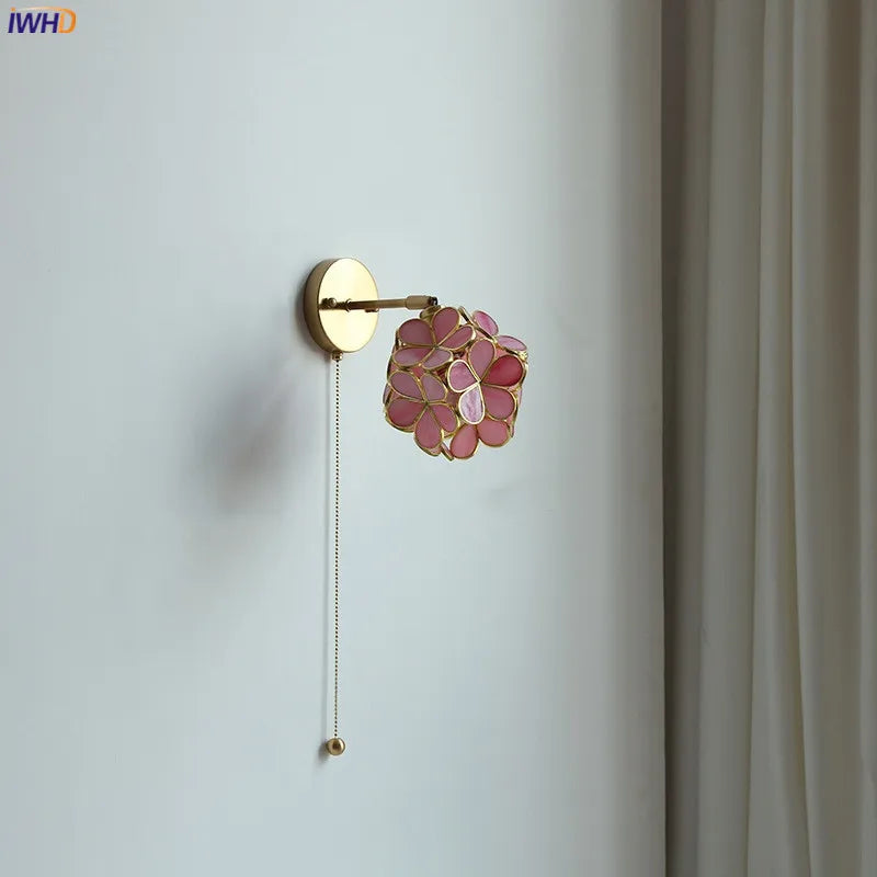DecorBites™ LED Petal Wall Sconce Modern Nordic Style Pull Chain Switch Stair Mirror Light