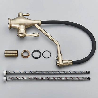 DecorBites™ Gun Gray Kitchen Faucet Drinking Pure Water Tap Hot Cold Dual Handle