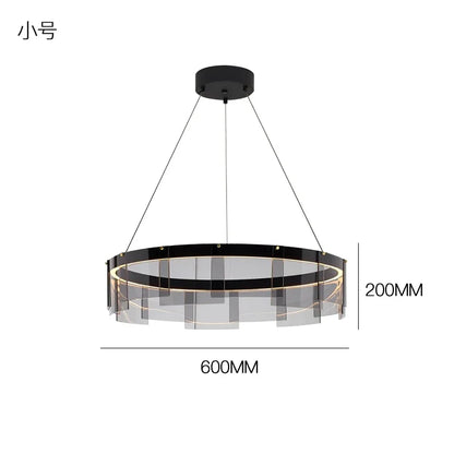 DecorBites™ LED Glass Ring Pendant Lights: Modern Iron Art Hanging Lamps for Home Décor