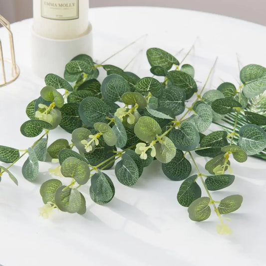 DecorBites™ Eucalyptus Leaves Artificial Plants for Home Wedding Decor & Outdoor Christmas Wreaths