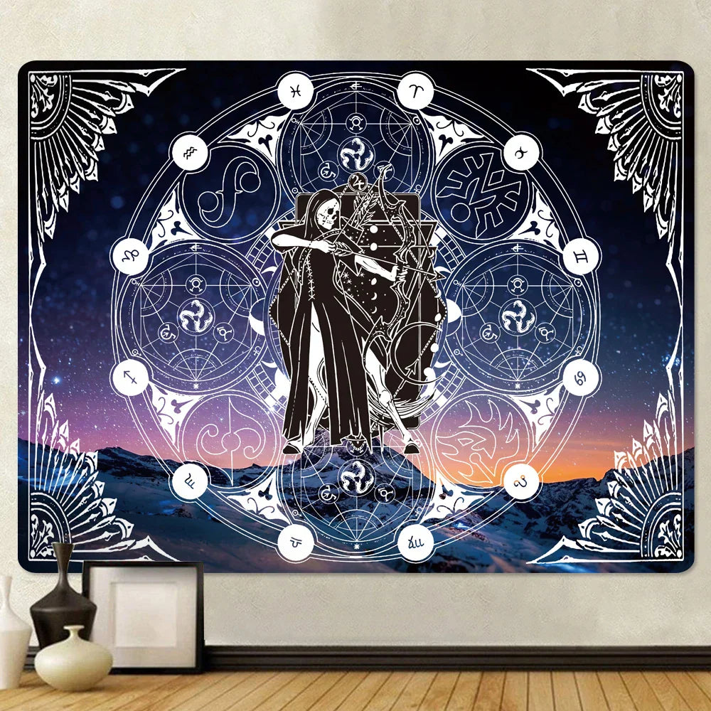 Decobites Sun Moon Mandala Tapestry: Bohemian Hippie Home Decorative Wall Hanging