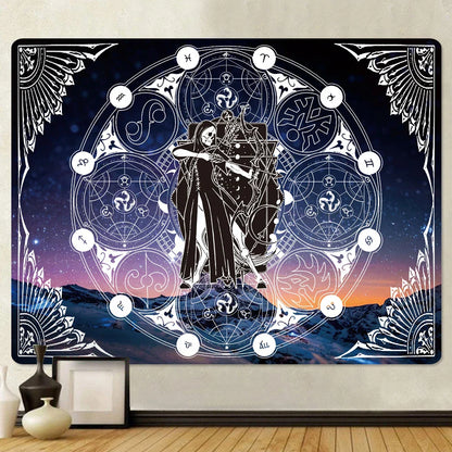 Decobites Sun Moon Mandala Tapestry: Bohemian Hippie Home Decorative Wall Hanging