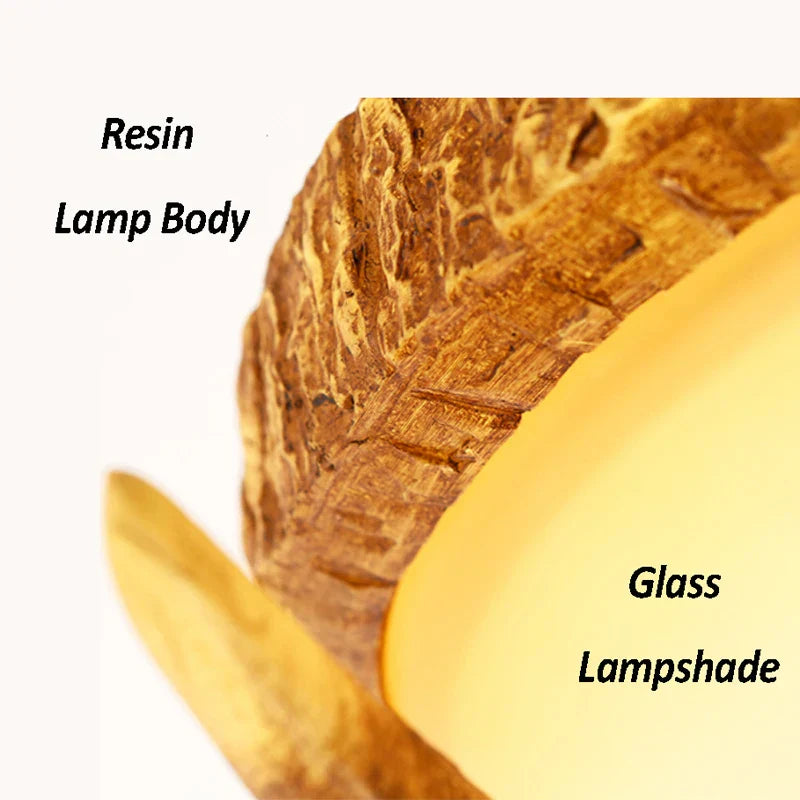 ديكوربايتس™ مصباح سقف زجاجي من الراتنج على شكل قرن الوعل - ديكور منزلي على الطراز الريفي الأمريكي