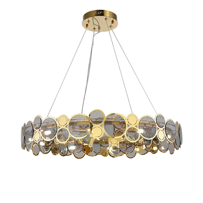 DecorBites™ Gold Iron Glass Chandelier Lighting for Dinning Room