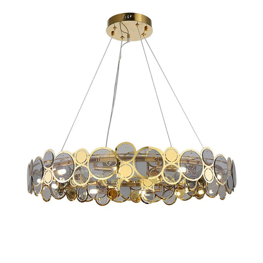 DecorBites™ Gold Iron Glass Chandelier Lighting for Dinning Room