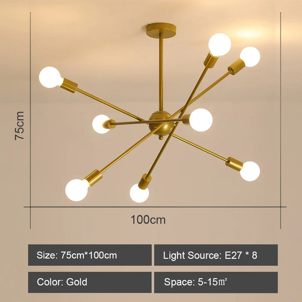 DecorBites™ LED Metal Chandeliers for Living Room - Stylish Ceiling Light for Home Decor