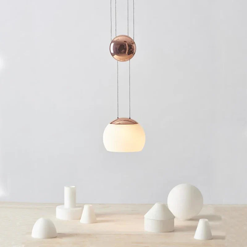 ديكوربايتس™ مصباح جوجو LED زجاجي حديث معلق، ارتفاع قابل للتعديل، إضاءة طاولة بجانب السرير باللون الذهبي