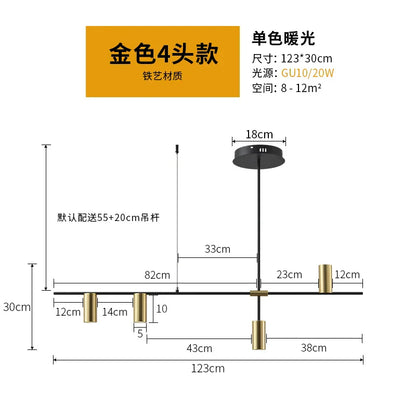 DecorBites™ Designer Black Long Chandelier Lights for Modern Minimalist Dining Room