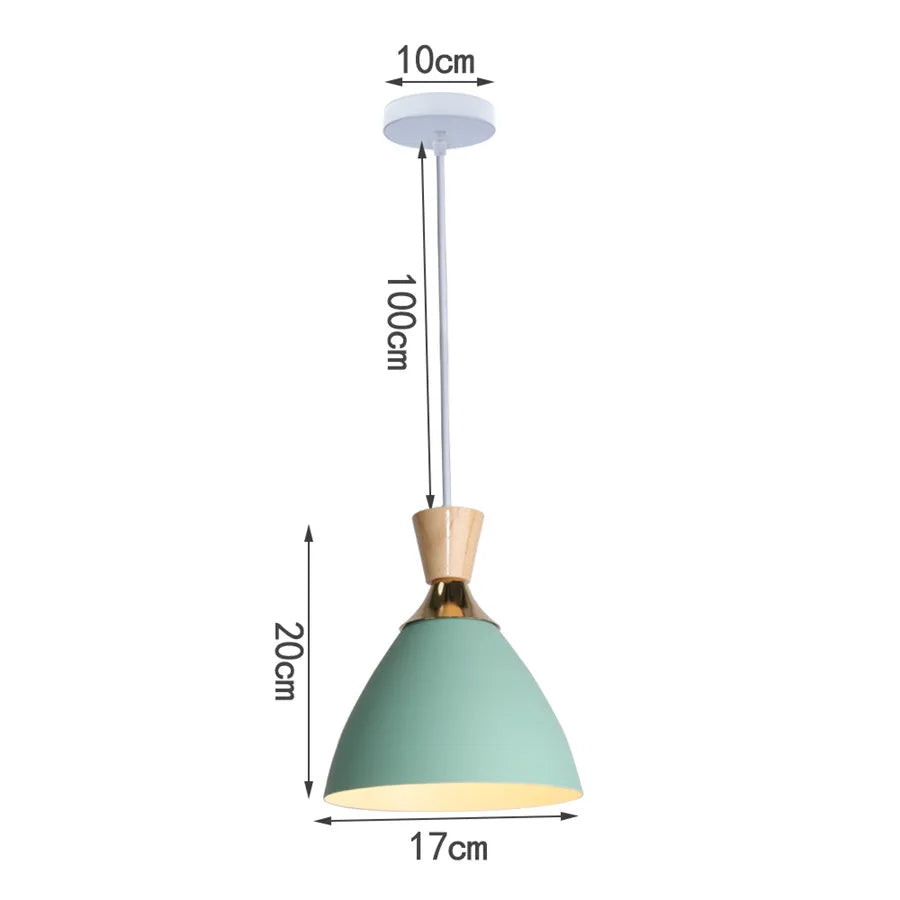 Nordic LED Pendant Light Yellow Glass Shade