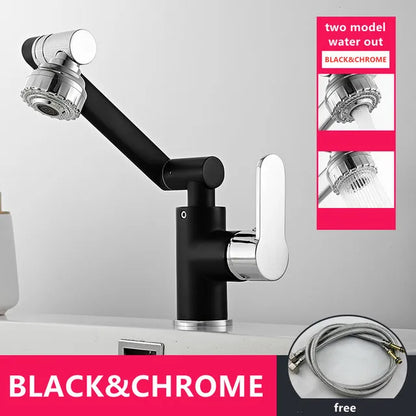 Grifo de baño DecorBites™ dorado y negro con mezclador de agua fría y caliente - Montaje sobre encimera