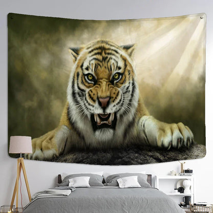 Decobites Tiger Tapestry Wall Art: Boho Chic Leopard Home Decor for Living Room