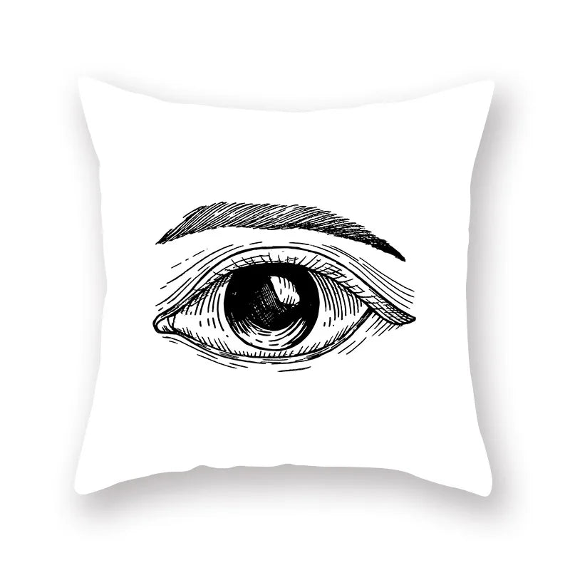 Funda de cojín geométrica negra DecorBites™ | Fundas decorativas para sofá | Cojín decorativo para sala de estar