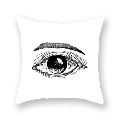 Funda de cojín geométrica negra DecorBites™ | Fundas decorativas para sofá | Cojín decorativo para sala de estar