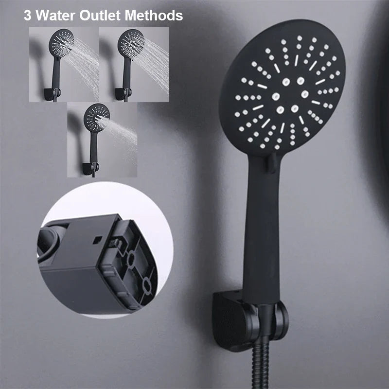 DecorBites™ Black Copper Basin Faucet with Shower Head & Dual Function Mixer