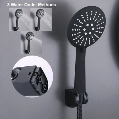 DecorBites™ Black Copper Basin Faucet with Shower Head & Dual Function Mixer