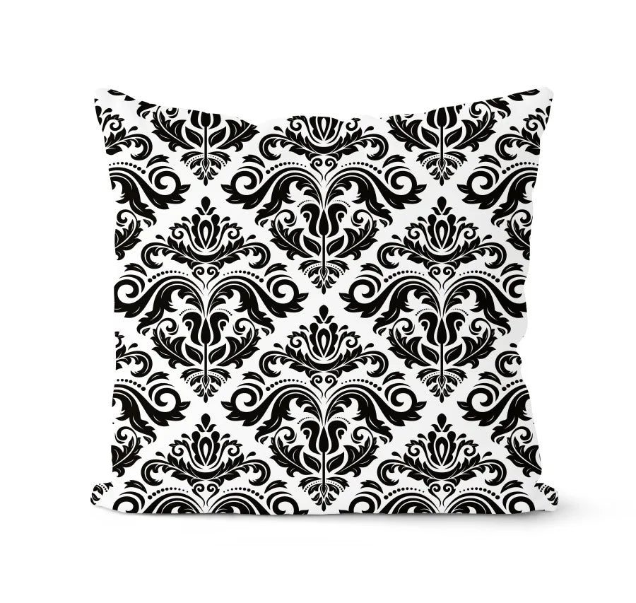 طقم أغطية وسائد هندسية باللونين الأبيض والأسود من DecorBites™ - وسادة لتزيين الأريكة المنزلية