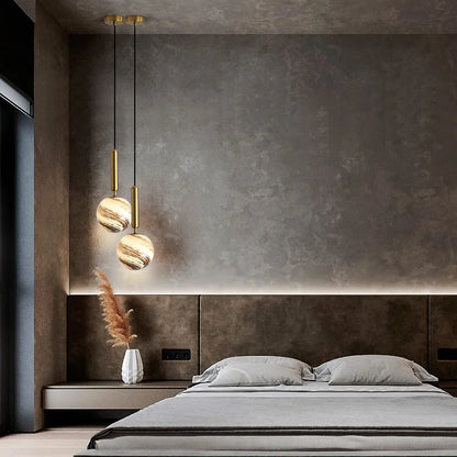Lámpara colgante DecorBites™ Glass Planet: Lámpara colgante LED nórdica moderna para sala de estar, dormitorio...