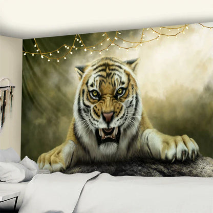 Decobites Tiger Tapestry Wall Art: Boho Chic Leopard Home Decor for Living Room