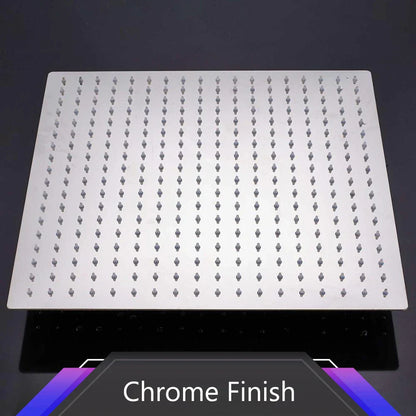 رأس دش مطري رفيع للغاية من DecorBites™ مقاس 16 بوصة من الفولاذ المقاوم للصدأ، كروم - تدفق كبير