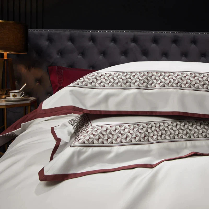 Juego de Ropa de Cama de Algodón Egipcio Luxe™ Decorbites: Cubrecama, Sábana, 2 Fundas para Almohadas