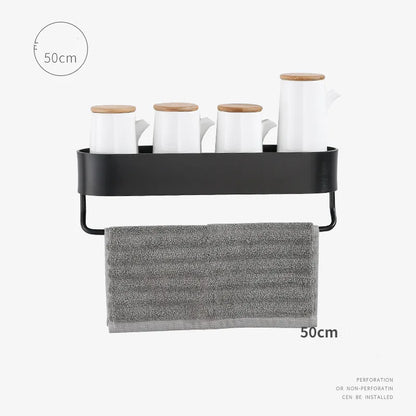 رف حمام من الألومنيوم من DecorBites™ مع قضيب مناشف لتنظيم الحمام/الدش