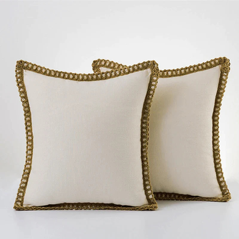DecorBites™ Linen Square Throw Pillow Covers Set - Home Decor for Sofa, Couch, Bed