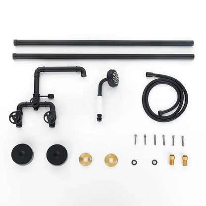 DecorBites™ Industrial Black Floor Standing Dual Handle Bathroom Shower Faucet