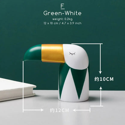 DecorBites™ Bird Figurine: Modern Resin Toucan Statue for Home Office Decor & Phone Holder