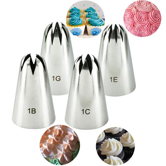 DecorBites™ Large Stainless Steel Pastry Tips Set for Cake Decorating and Baking
