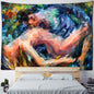 Decobites Psychedelic Witchcraft Oil Painting Tapestry for Bohemian Home Decor