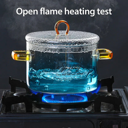 DecorBites™ Gradient Color Glass Saucepan Pot | Heat-Resistant Casserole Cookware