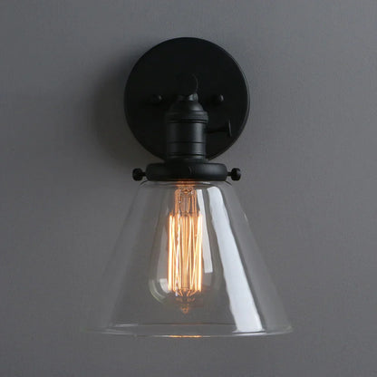 DecorBites™ Cone Canopy Wall Sconce - Single Light Industrial Wall Lamp