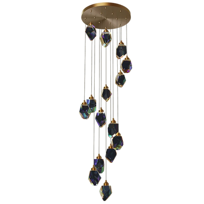 Lámpara de araña DecorBites™ Crystal Diamond para escalera de edificio dúplex, iluminación colgante para altillo