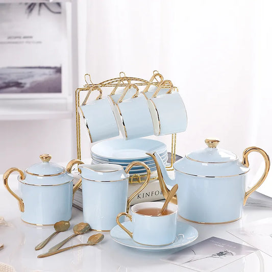 DecorBites™ Bone China Coffee Set Tea Luxury Porcelain Set with Teapot and Cups