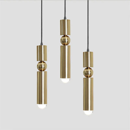 DecorBites™ Golden Cylinder Pipe LED Pendant Light - Modern Nordic Design