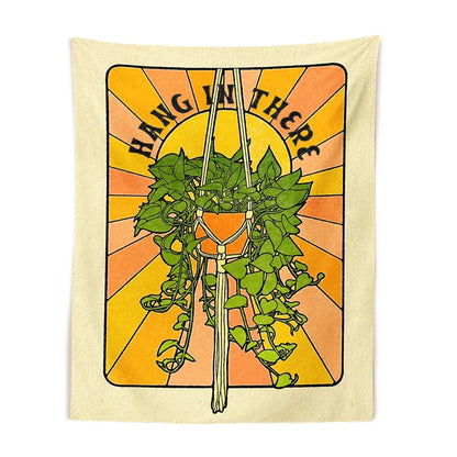 Tapiz botánico DecorBites™ para colgar en la pared, ideal para una decoración del hogar con estética de los años 70.