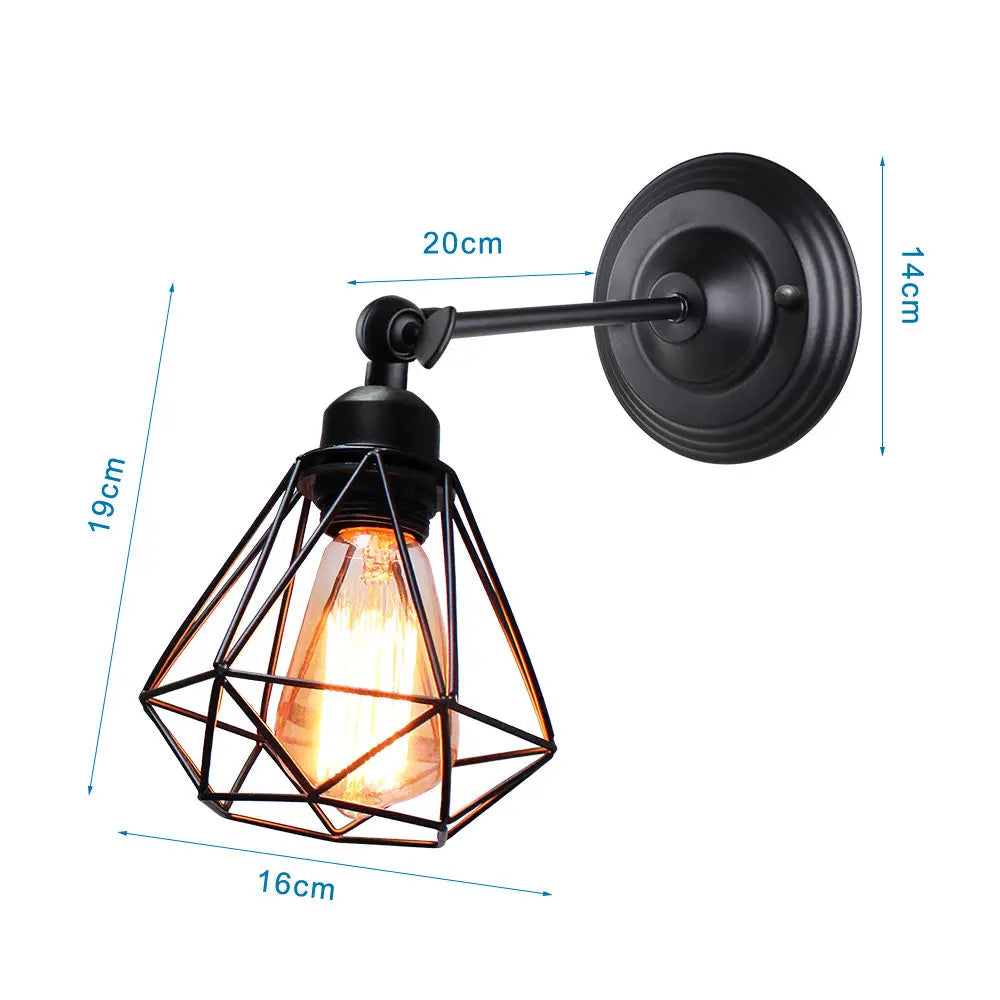 DecorBites™ Industrial Loft LED Cage Wall Light Sconce - Modern Home Lighting Fixture