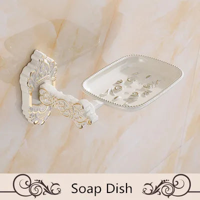 Juego de herrajes de baño de aluminio DecorBites™: estante, toallero, portarrollos de papel, soporte para cepillos, ganchos