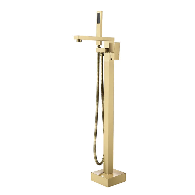 DecorBites™ Gold Freestanding Bathtub Faucet with Handshower