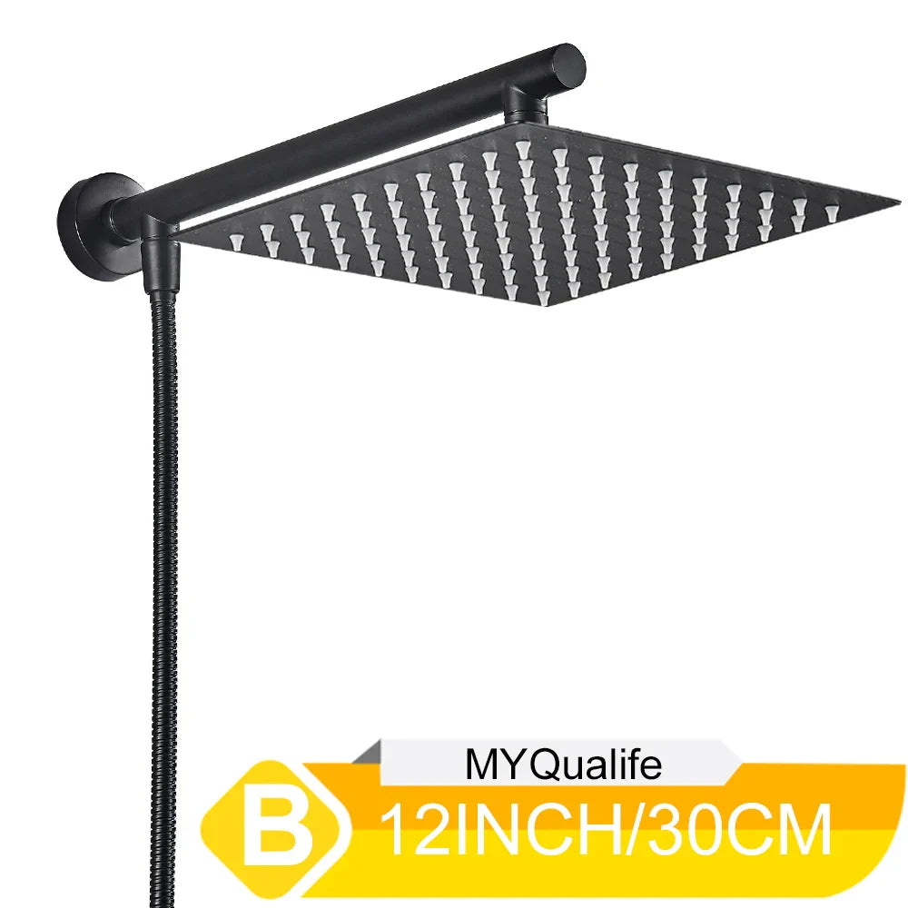 مجموعة رأس دش DecorBites™ مربعة الشكل مقاس 10 بوصات مع خرطوم من الفولاذ المقاوم للصدأ