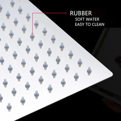 DecorBites™ 12-inch Square Rain Shower Head with Ceiling/Wall Mount in Chrome/Gold/Brushed/Black Finish