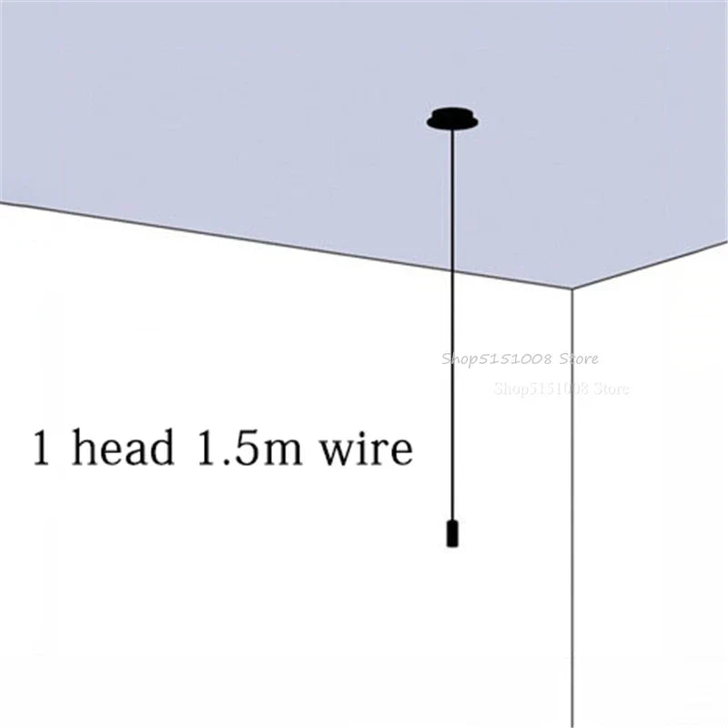 DecorBites™ Black Rope DIY Pendant Lamp Modern LED Ceiling Hanging Light Fixtures NordiLux Living Room