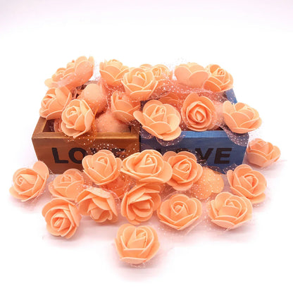 DecorBites™ Handmade Foam Rose Flower Heads | 100Pcs Wedding Craft Decoration